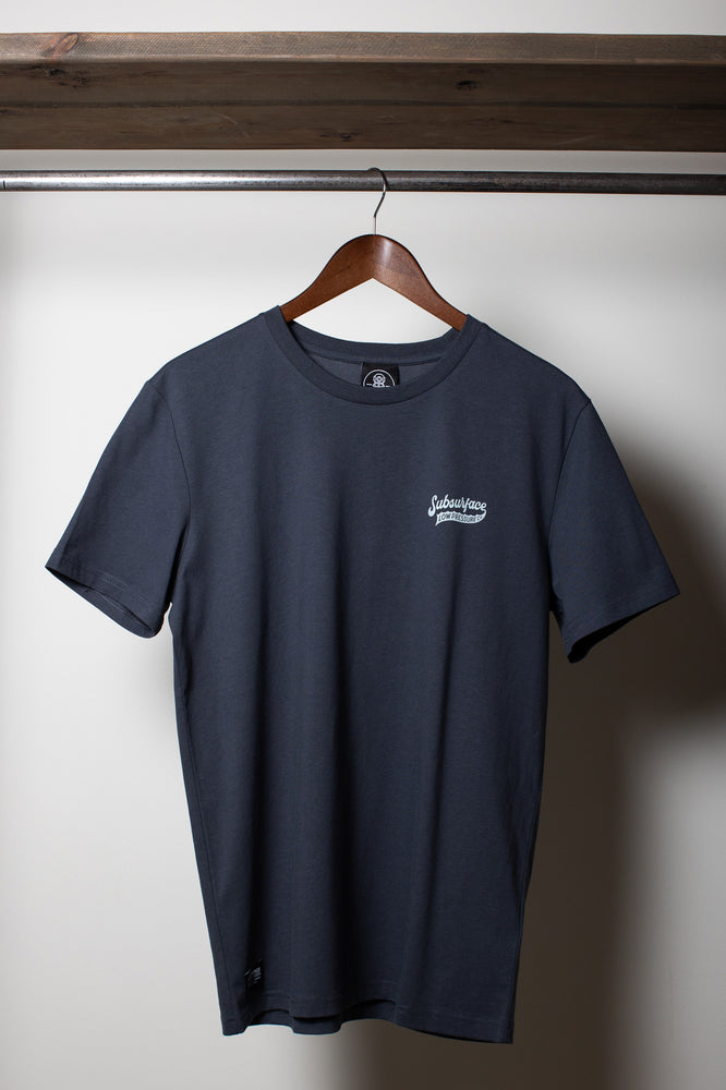 
                  
                    Load image into Gallery viewer, &amp;#39;LOW PRESSURE CO&amp;#39; Tee | Dusk Blue
                  
                