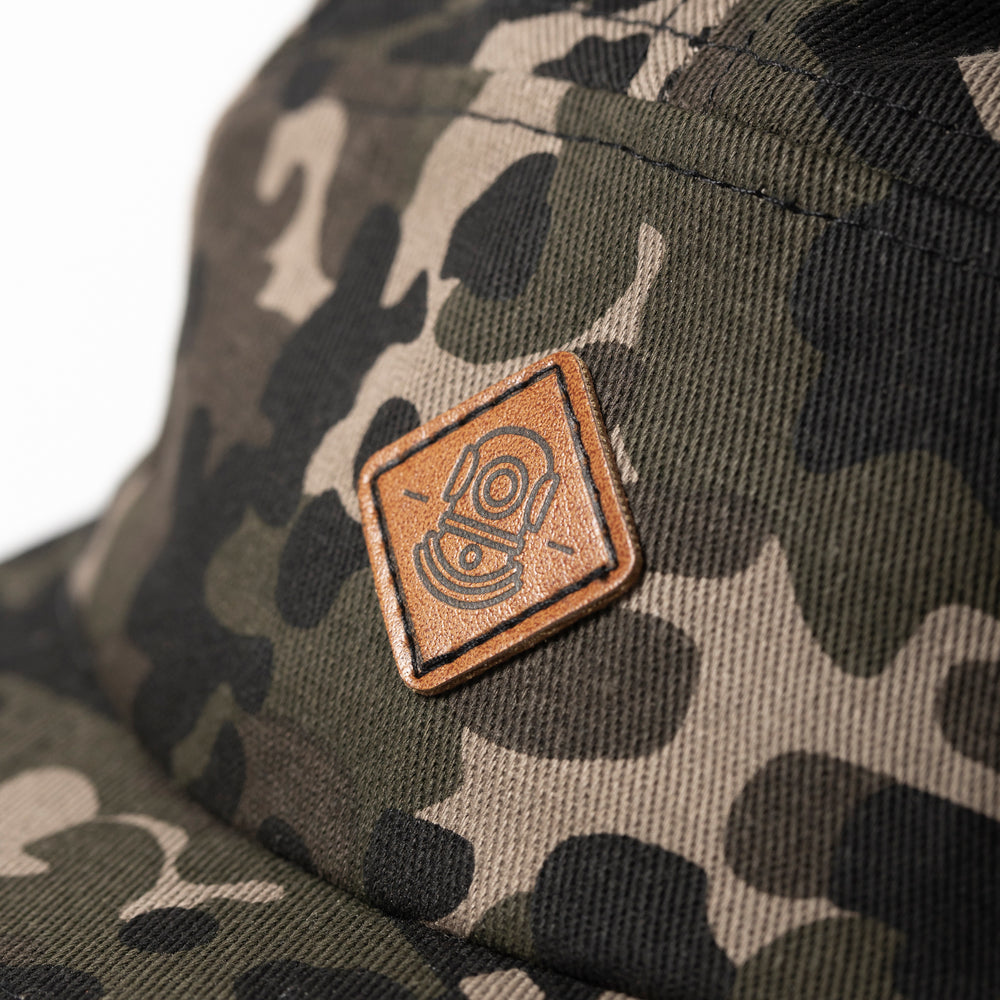 
                  
                    Load image into Gallery viewer, 5 Panel - &amp;#39;BASE&amp;#39; - Camo/Leather
                  
                